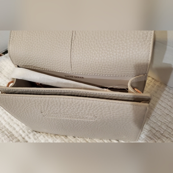 Dagne Dover Andra Crossbody Bag Bone Leather Pebbled New with Tags - Picture 4 of 10